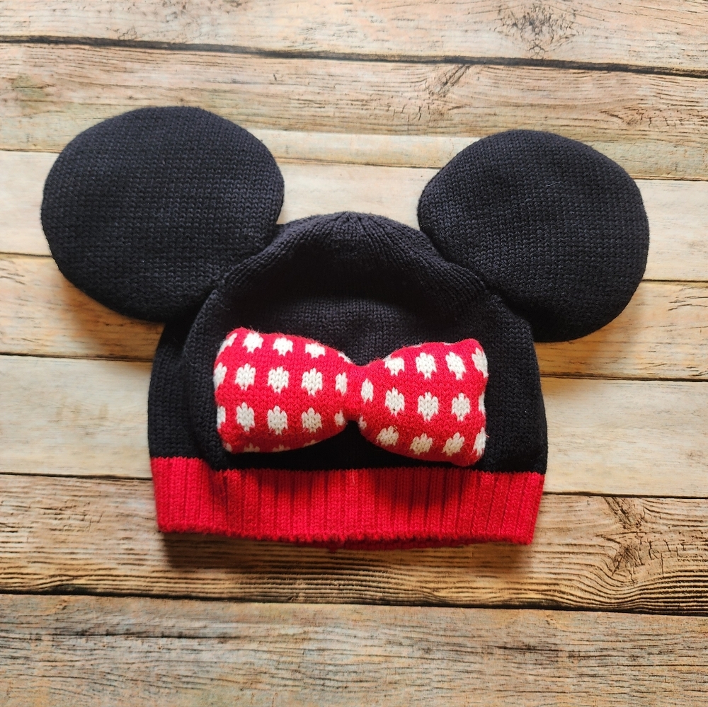 Disney Girl's Size L Hanna Anderson Minnie Mouse Hat Beanie w/ Ears